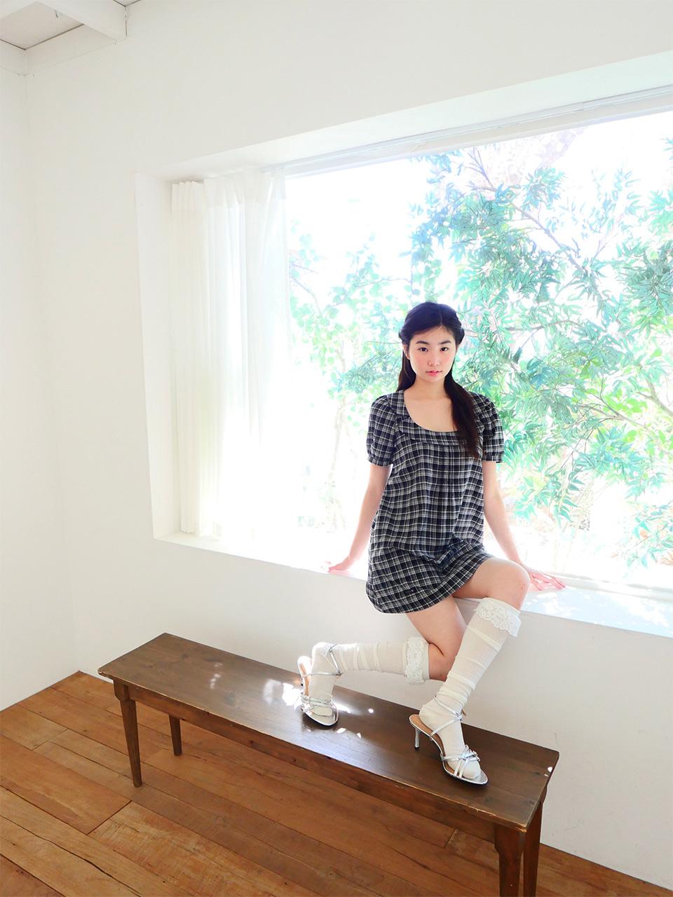 MORNING GLORY MINI DRESS BLACK CHECK