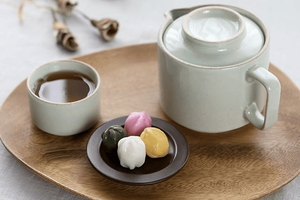 국산도자기 옳음 다기 찻잔세트 6p 4color