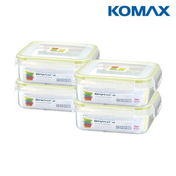 코멕스 바이오킵스 밀폐용기 정사각 700ml X 4개