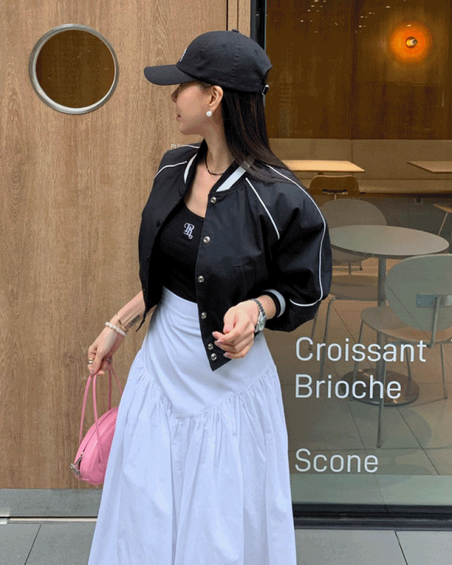 [레브/2컬러]라이닝 바시티 야구점퍼