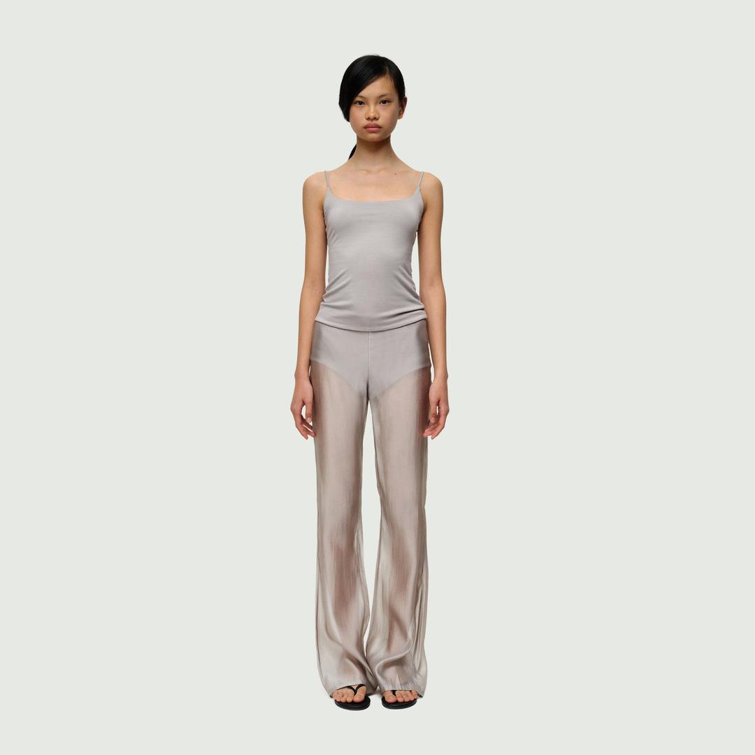 The Mesh Flared Pants - BLACK / XS