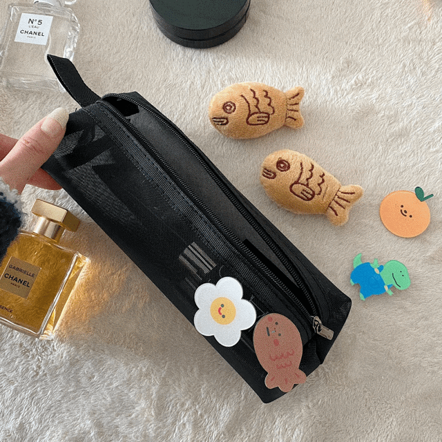 당일!주문폭주❤️ 대용량 핸들 통통 메쉬 필통 망사 파우치 새학기 개강 개학