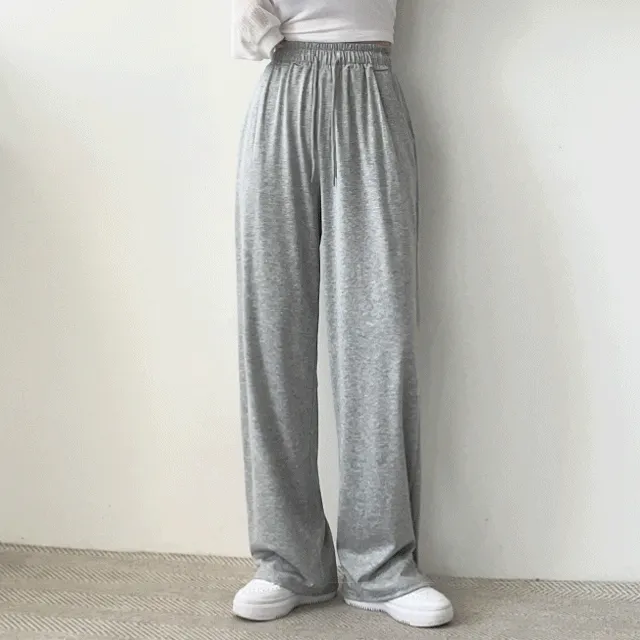 (기본&롱ver) 시그니처 모어 스판밴딩 찰랑와이드팬츠 트레이닝팬츠 3color
