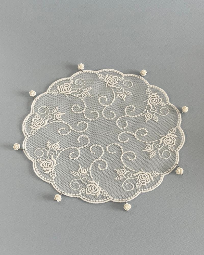 (VACANCY) Lace coaster - rose 2
