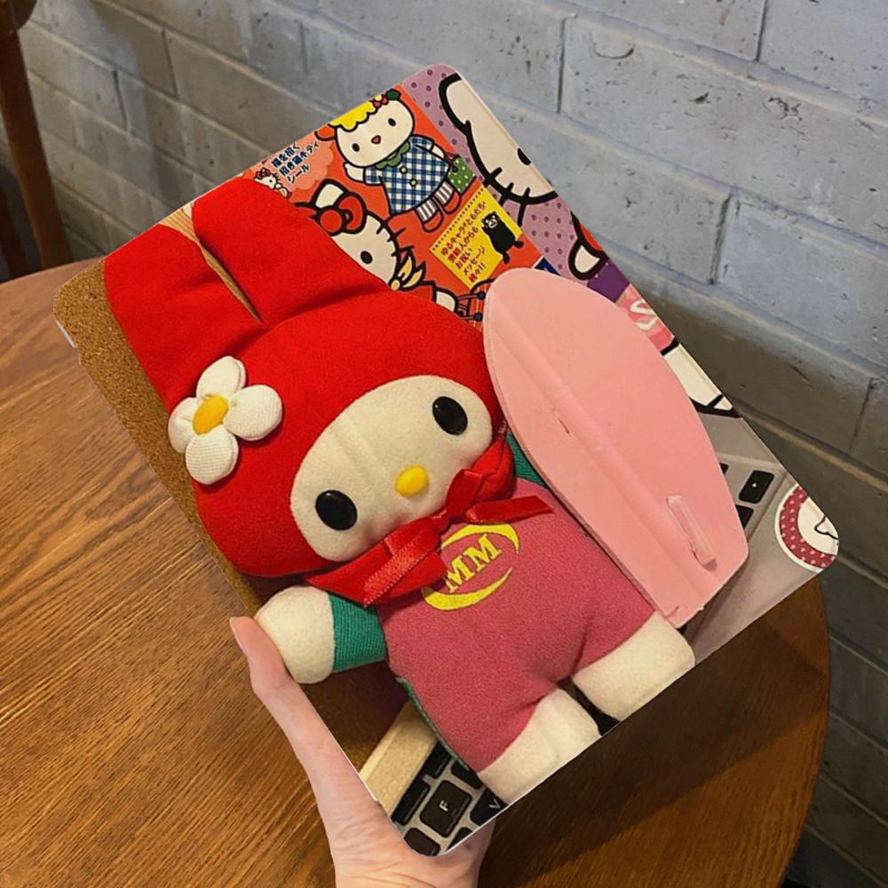 멜로디 헬로키티 피규어 아이패드 케이스 실리콘 화면 커버 덮개 산리오 캐릭터 키치