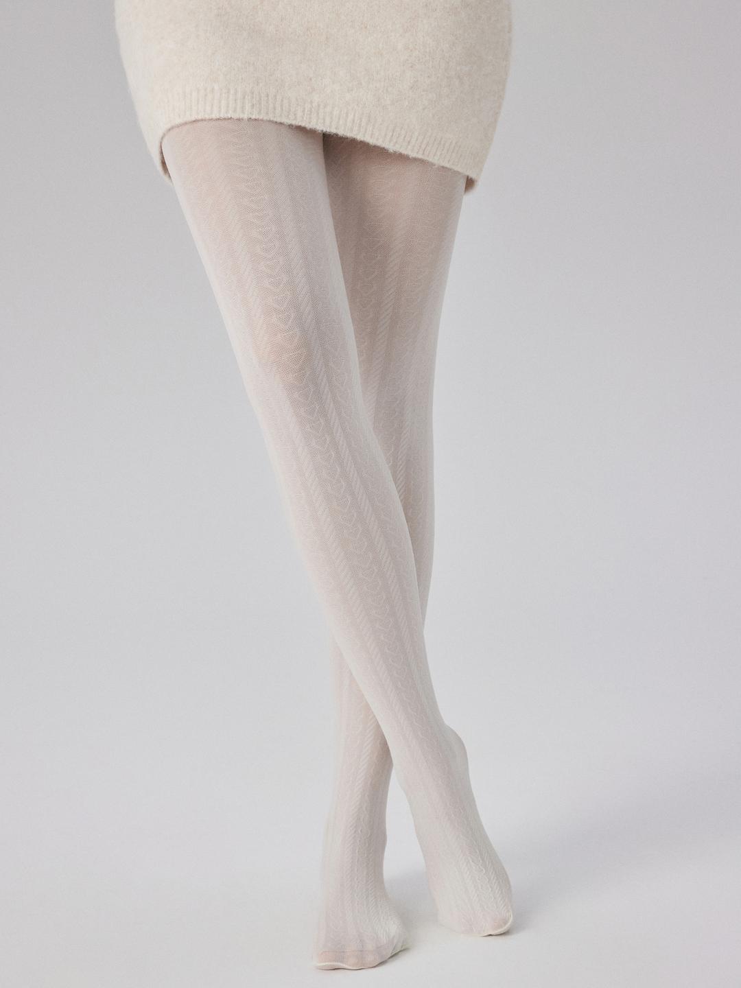 HEART DECOR VELVET TIGHTS