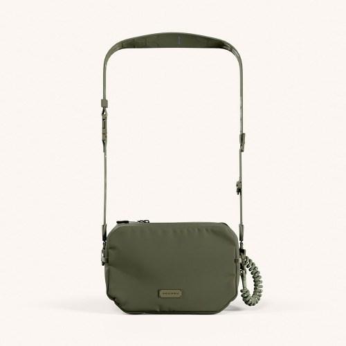 크로스바디백 & 울트라 와이드 랜야드 세트 - 모스 그린