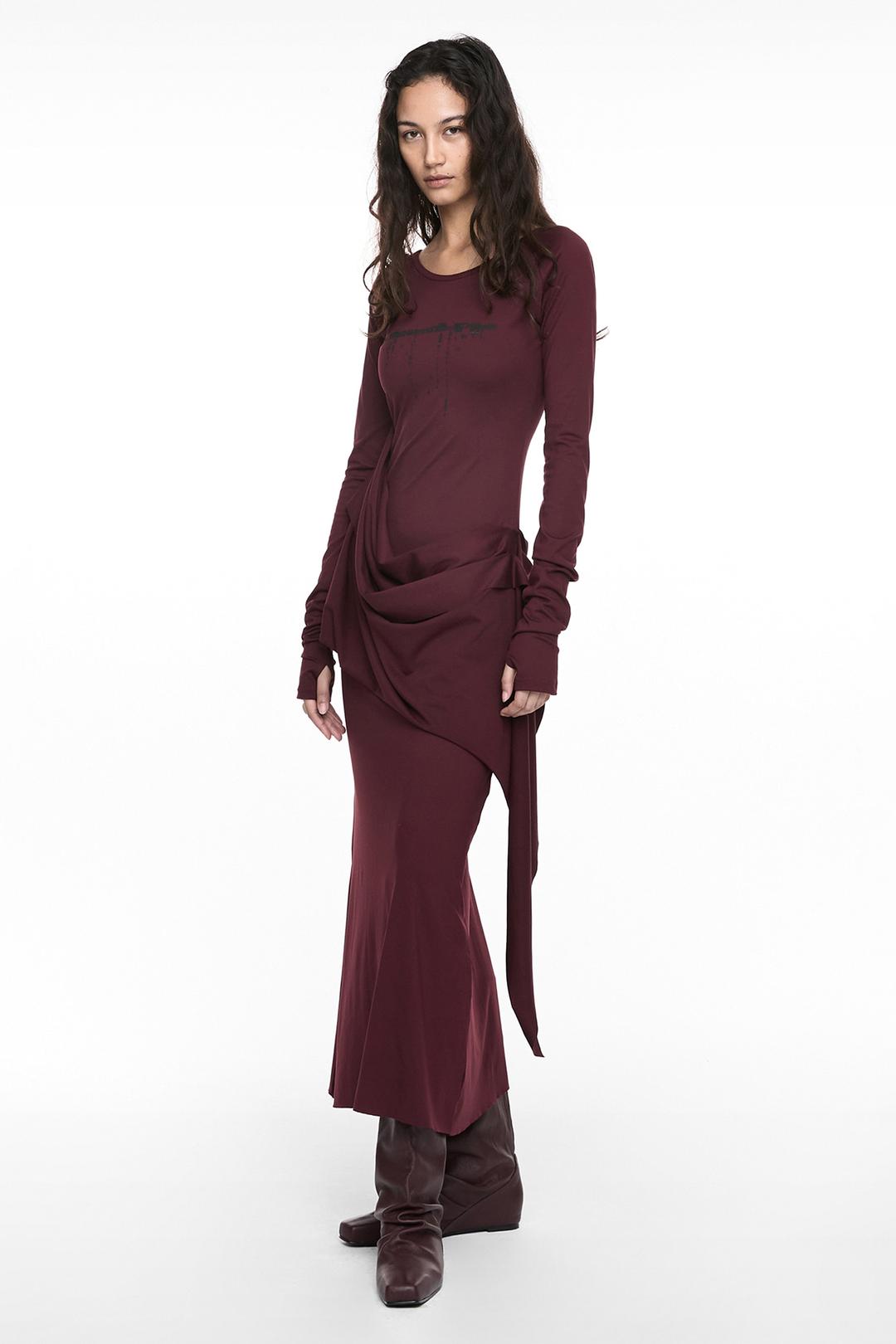 DROP MAXI DRESS BURGUNDY