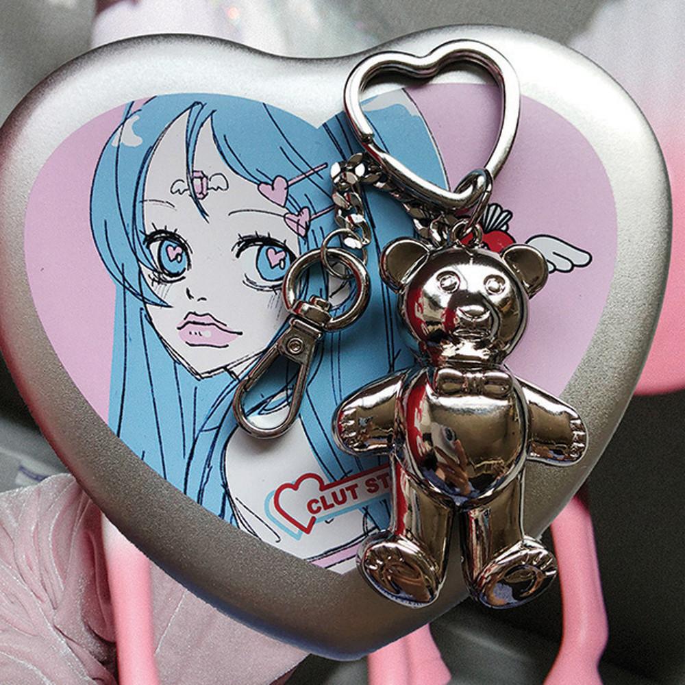 [CLUT STUDIO] 1 2 hanging bear heart keyring