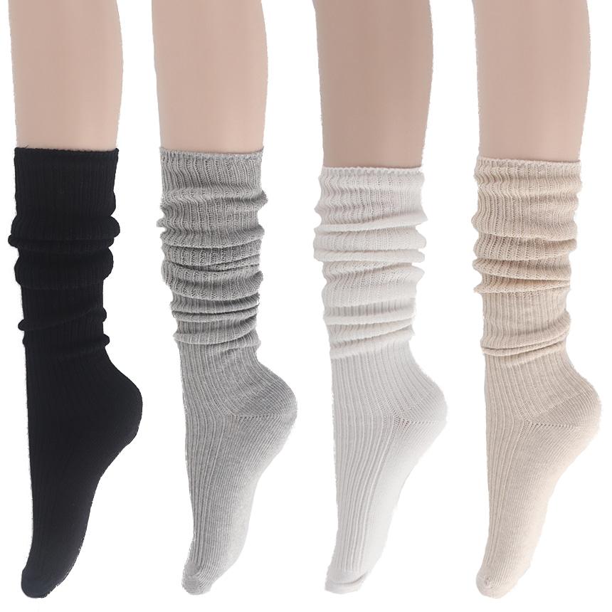 니트 골지 주름 루즈 니삭스 양말 여성 817