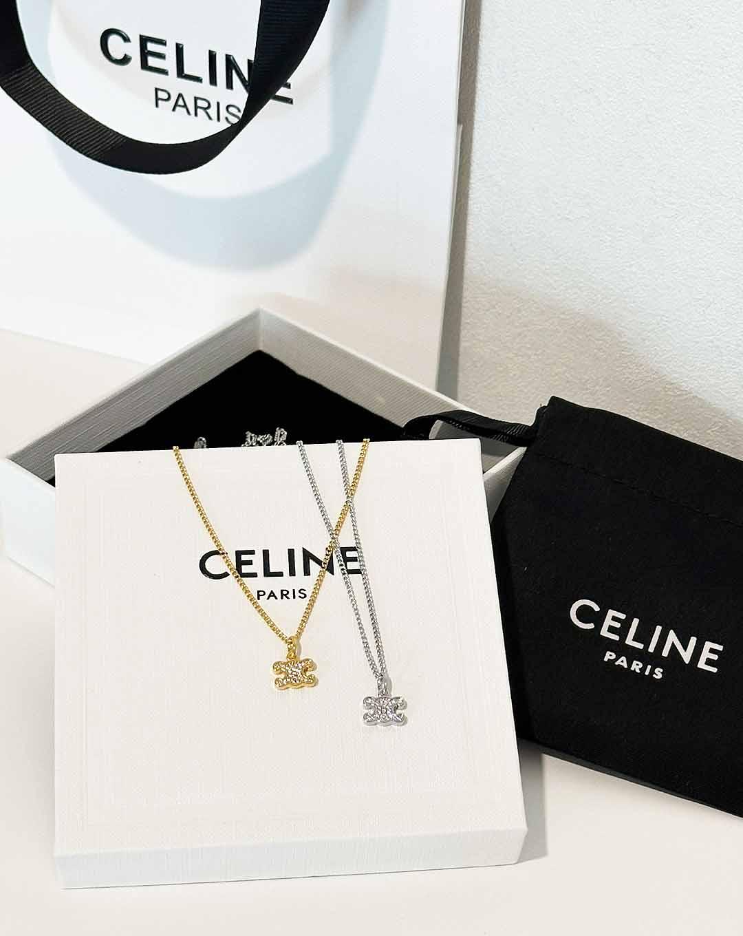 셀린 트리옹프 라인스톤 네크리스