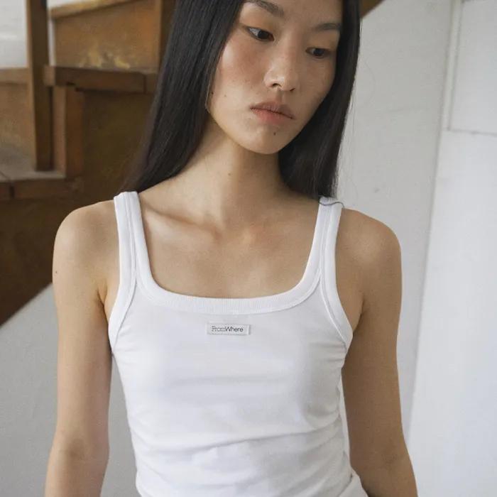 RIBBED SLEEVELESS TOP IVORY