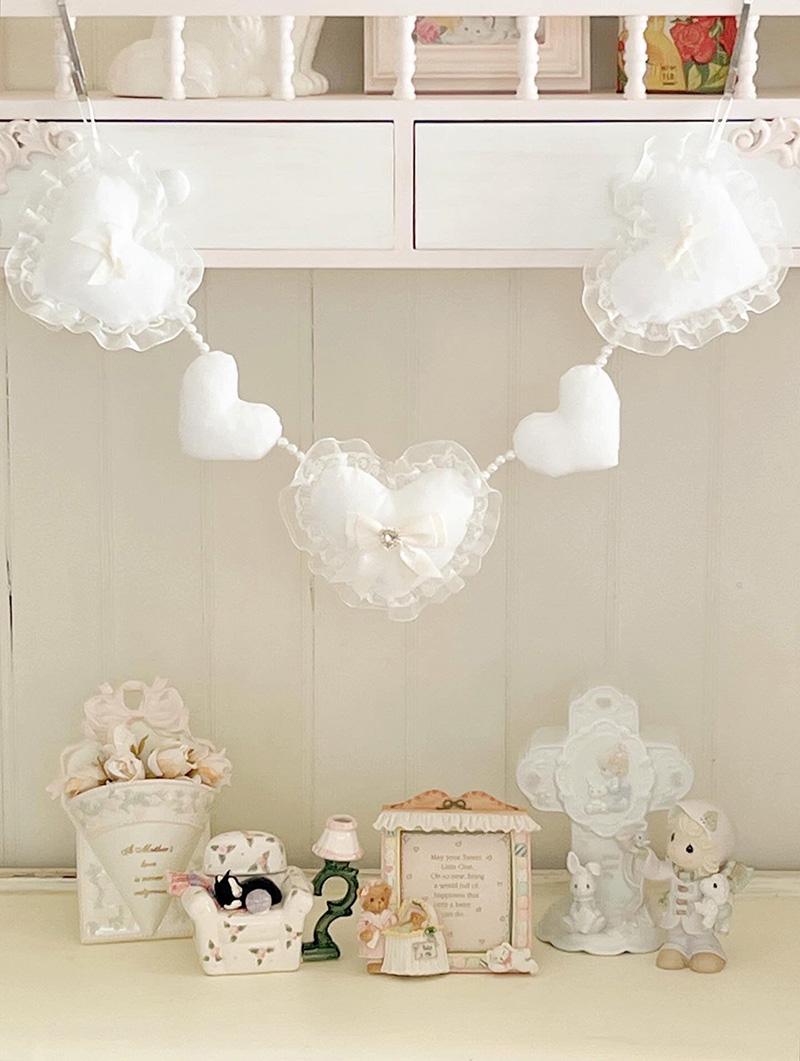 [바로 배송] heart whites garland