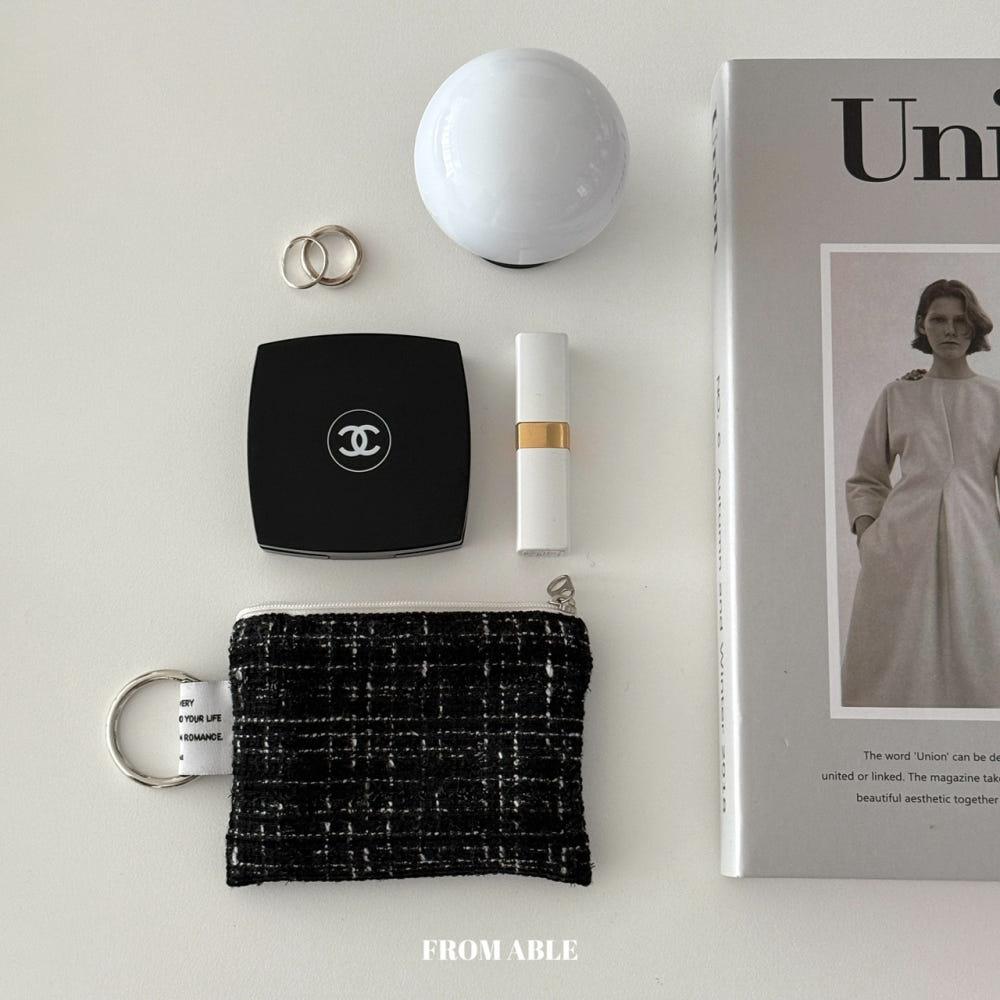 프롬에이블 트위드 키링 미니 파우치