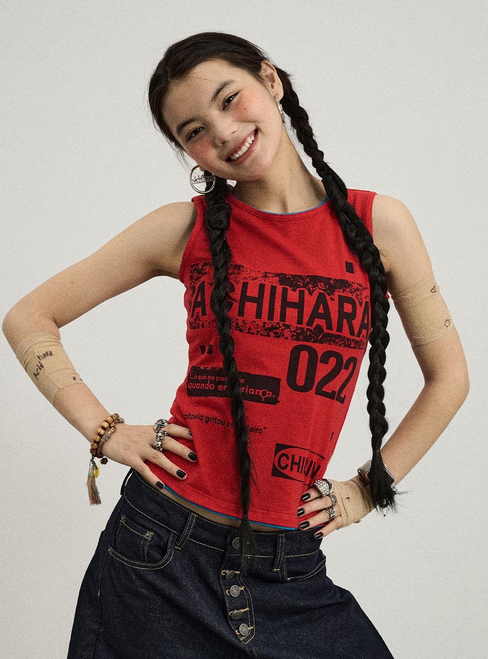 Retro Pixel Print Tank Top (6color)