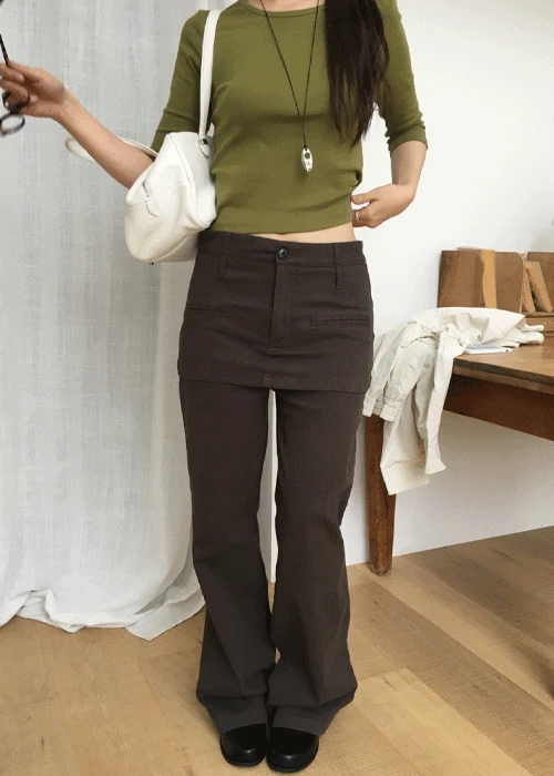 [FW🍂] 뮤트 스커트 레이어드 팬츠 (1 color)