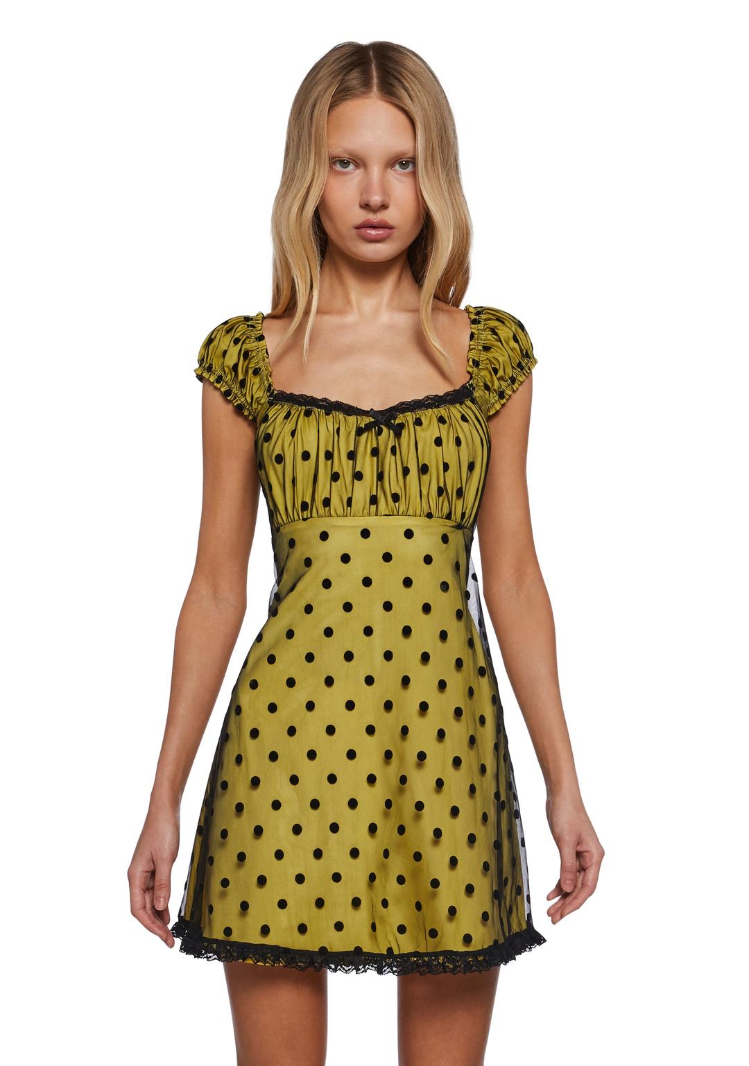 April Affair Babydoll Dress - YELLOW / XX-Small