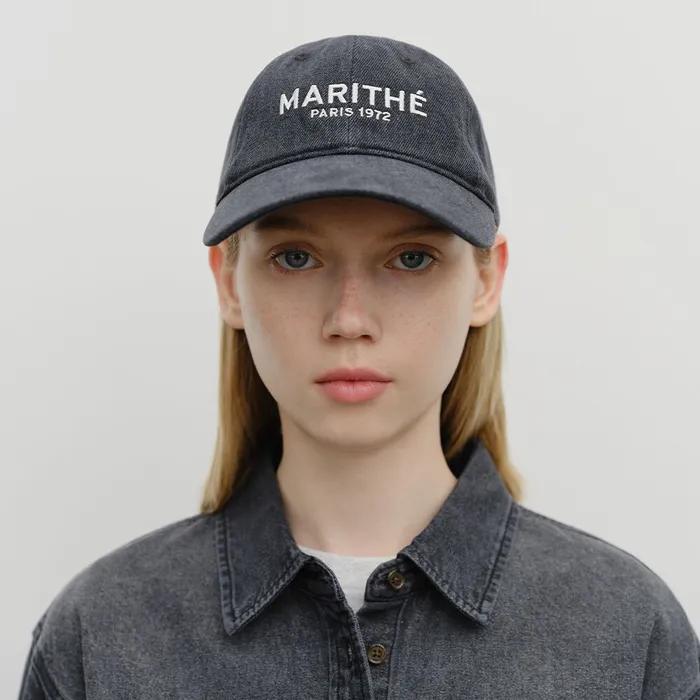 DENIM WASHING REGULAR LOGO BALL CAP black
