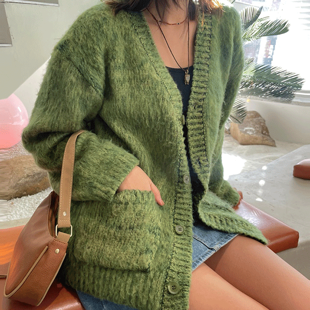 [💚주문폭주/오버핏💚] 모헤어 브러쉬 가디건 (4 color)