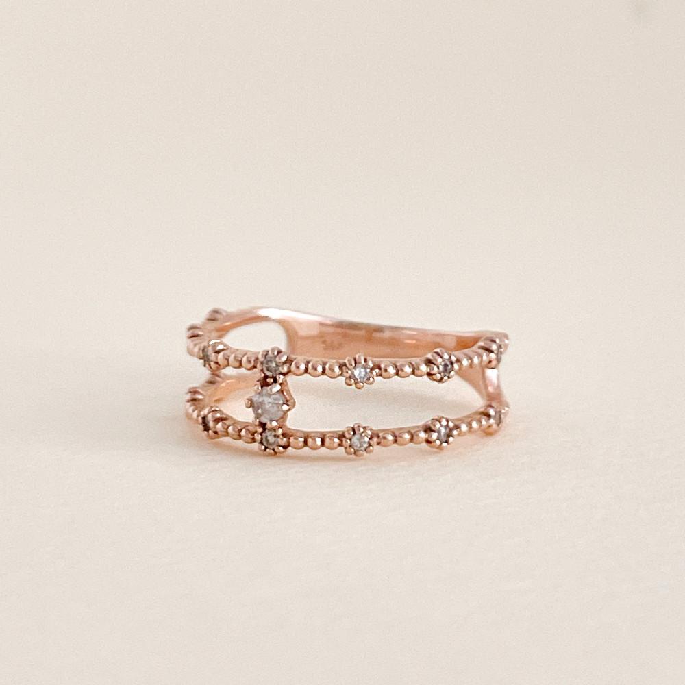 14k18k﻿ 미우뮤 꼬냑러프다이아 반지 (14k 11호 기준 1.87g)