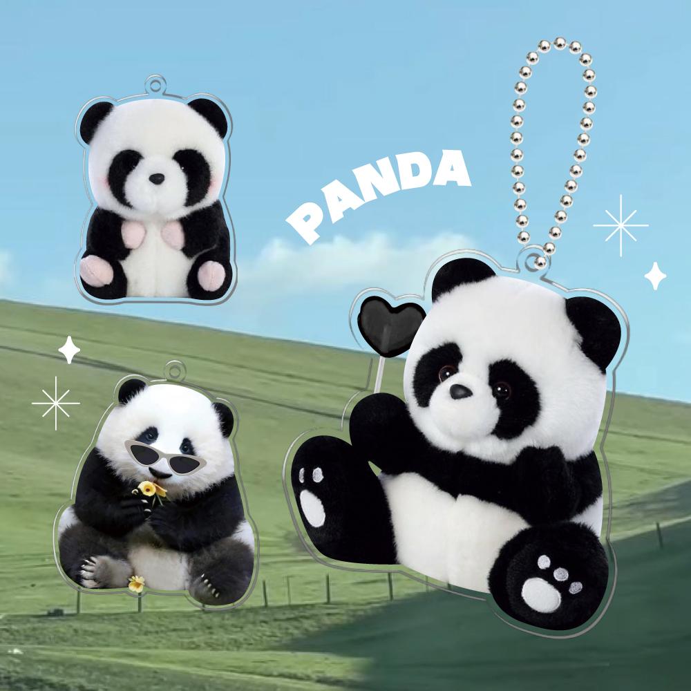 귀여운 판다 아크릴 키링 자동차 가방 키홀더 에어팟 팬더 열쇠고리 친구 커플 우정템 선물 3종