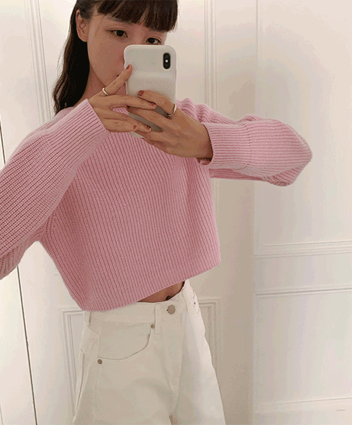 주문폭주🎉(unusually) extra crop knit (5color)