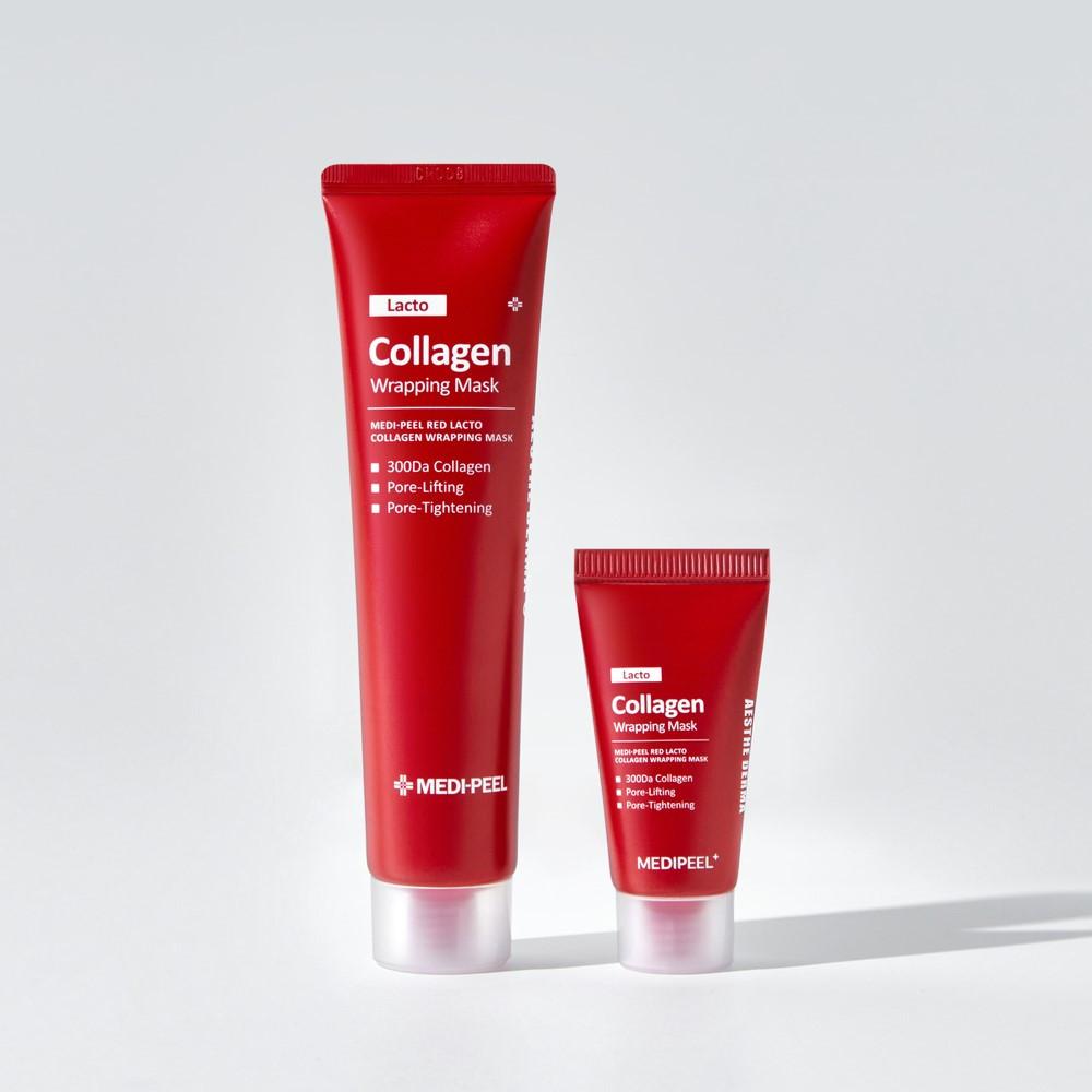 메디필 레드 락토 콜라겐 랩핑 마스크 70ml +15ml 물광 모공 콜라겐팩 : 메디필
