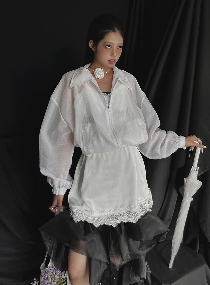 아이스 시스루 블루종 자켓