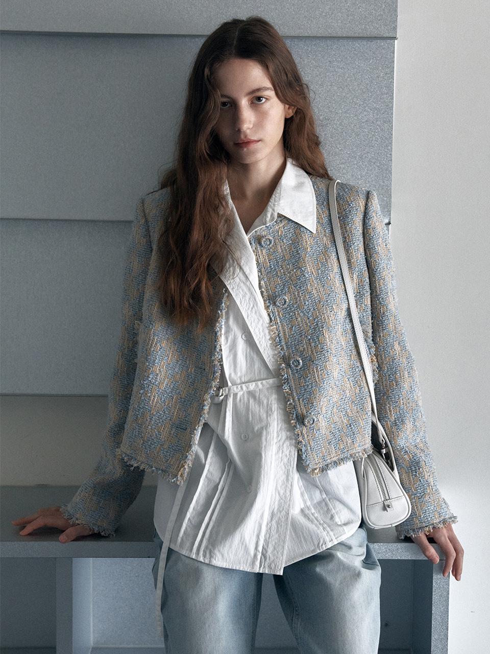 OTHEMENT Check Tweed Crop Jacket VC2512JK202M_2color