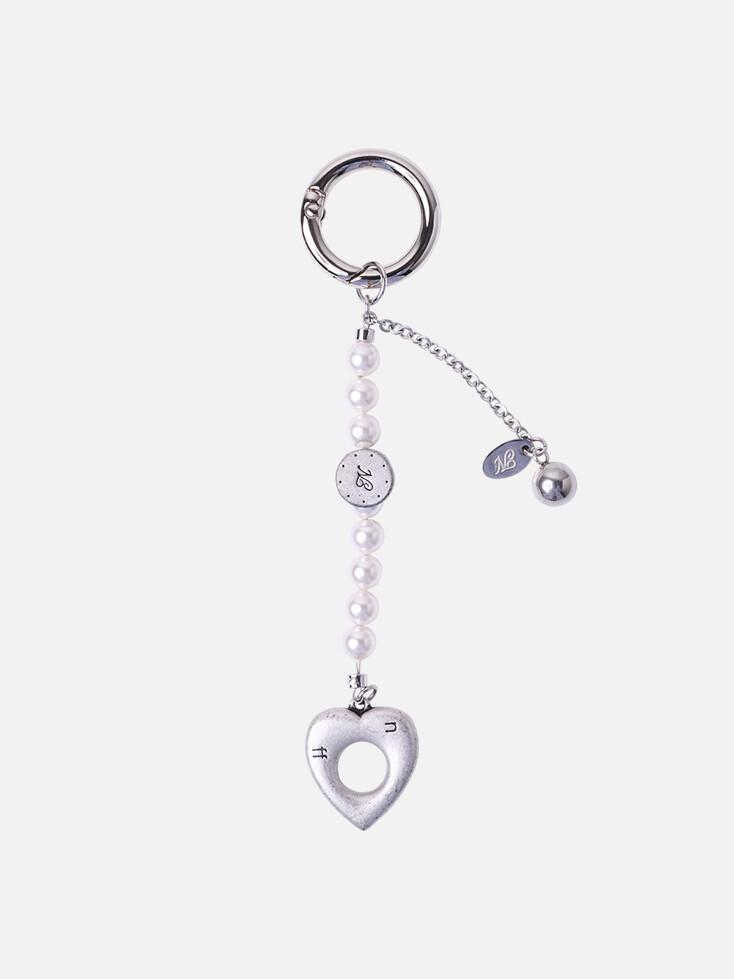 heart charm key ring