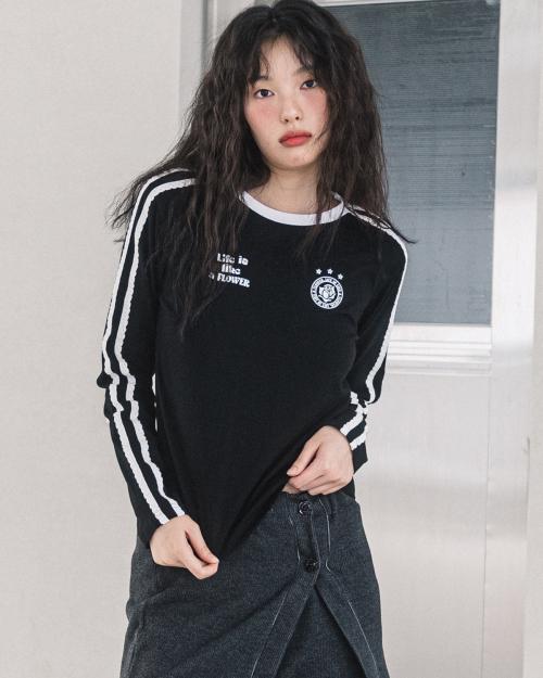 W LLF UNIFORM L/S TEE(BLACK)