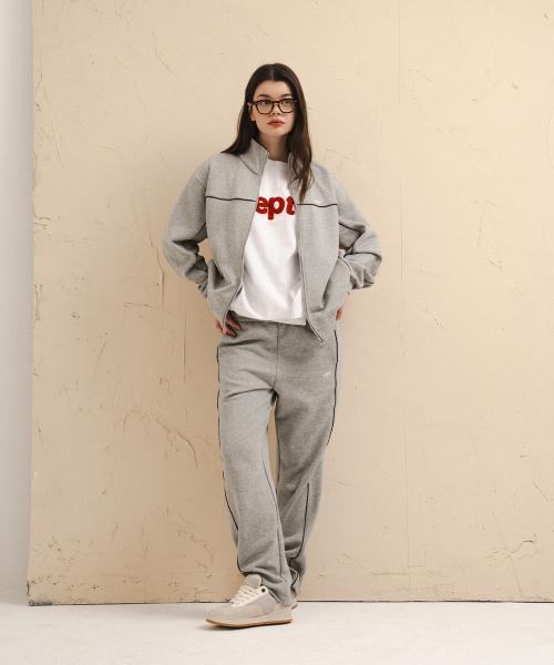 PIPING TRACK JACKET (H/GREY)