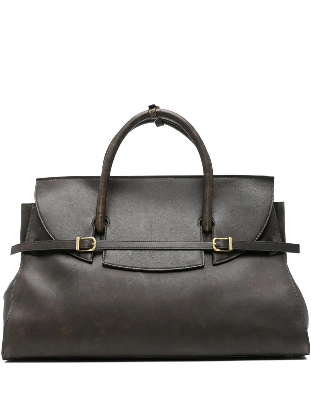 Simkhai River Leather Weekender Tote Bag | Brown | FARFETCH SG