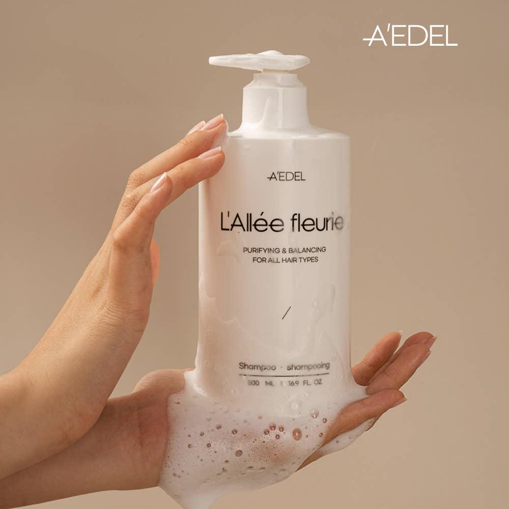 에이델 비건 탈모 퍼퓸 샴푸 500ml 약산성 저자극 두피 비듬 지성 방지 완화 라레플뢰르