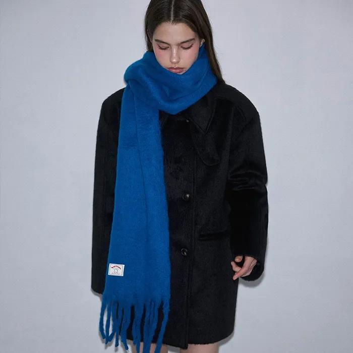 Wide Long Muffler [Cobalt Blue]