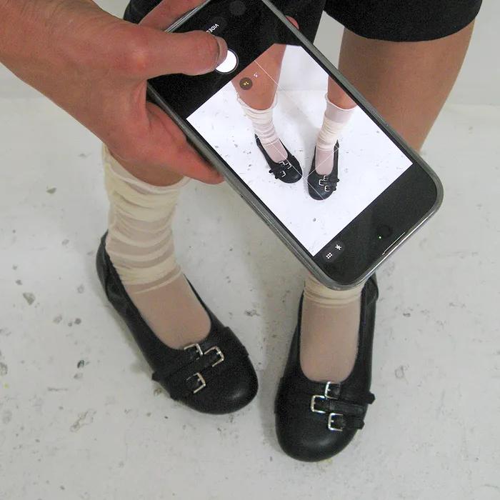 Closet 0040. Three Belted Flat Shoes - 3colors