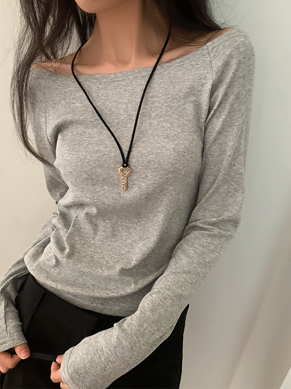 나이니 [데이트🌸/그레이주문폭주!] 스틸라 여리핏 보트넥 골지 긴팔 티셔츠