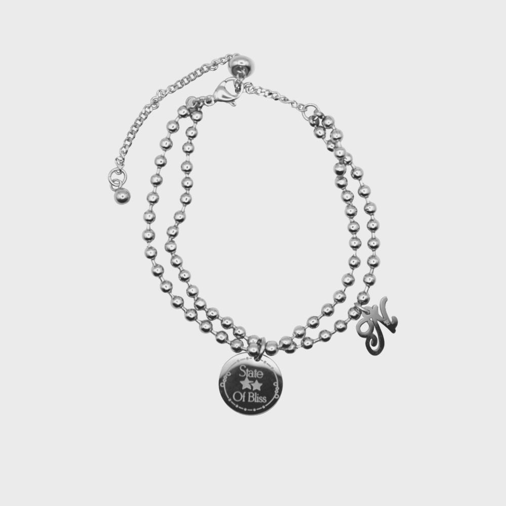 bliss coin bracelet-silver