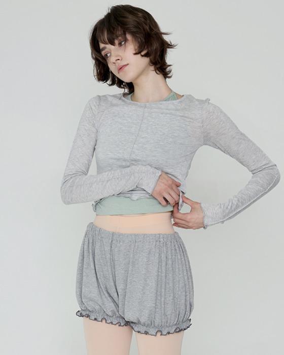 프릴 벌룬 쇼츠DEVI-B0093-멜란지그레이