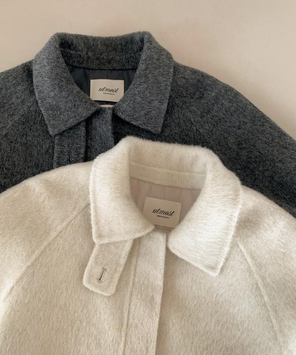 리얼코코 [시즌오프] [울90%🧶/캐시미어/하이넥/made] UTMOST 로이든 핸드메이드 하프 코트