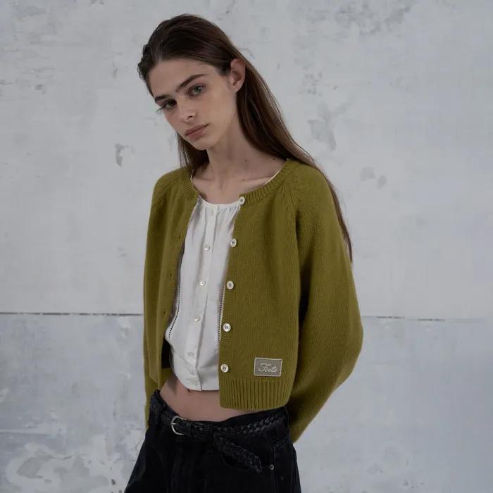 [2nd]Powder cardigan - olive
