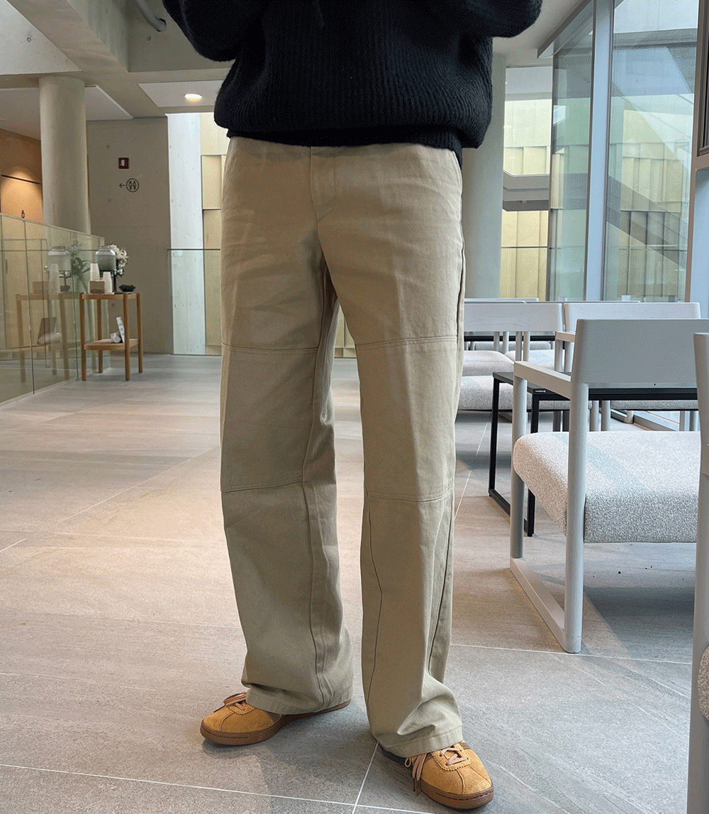 8100 더블니 와이드 코튼팬츠