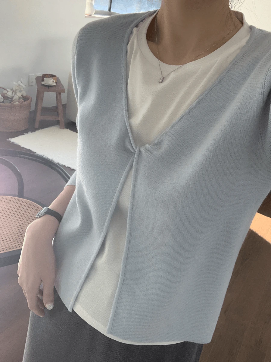 (붙어있음) 마르 꼬임 레이어드 니트 (4 colors)