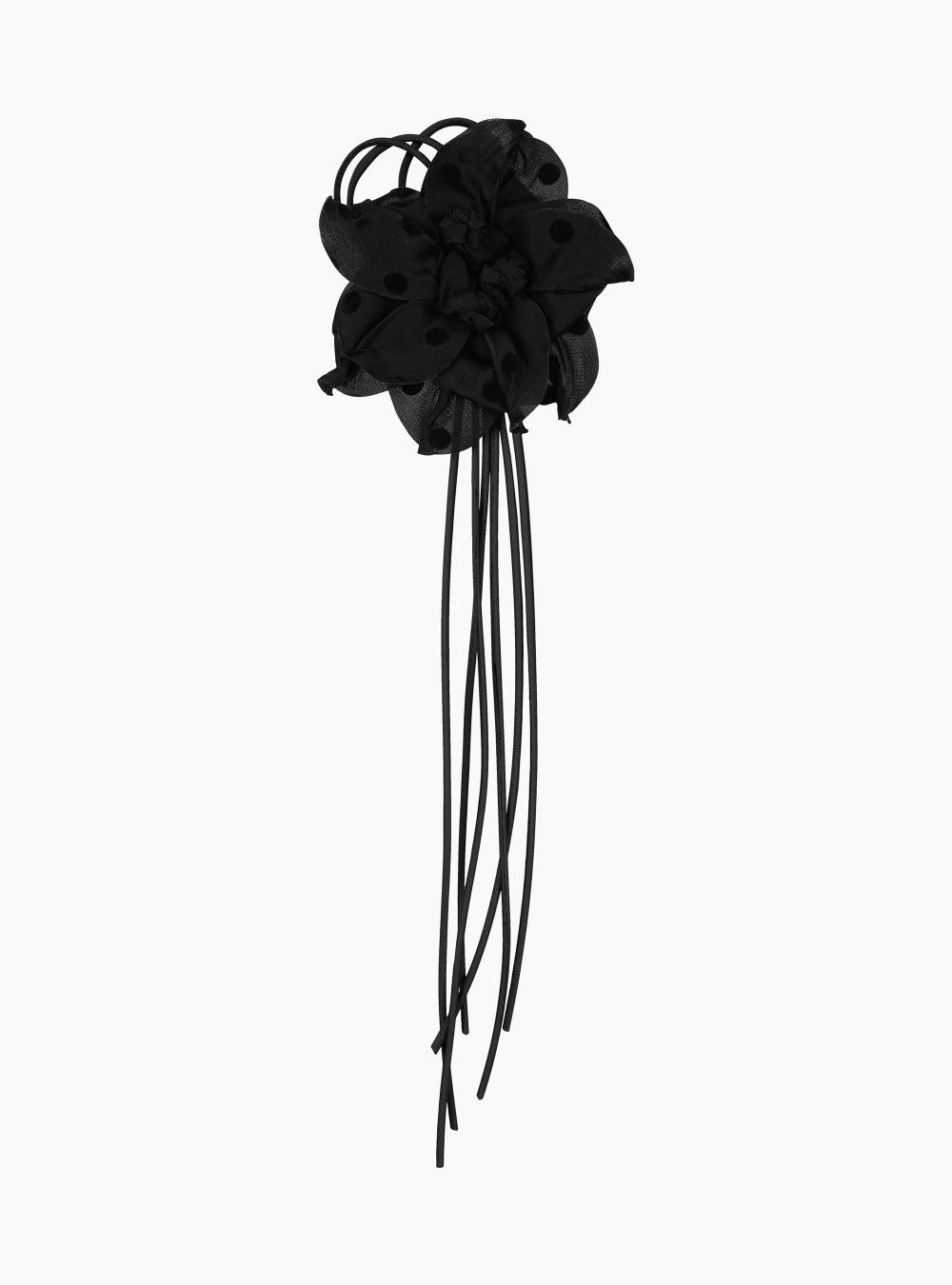 DOT FLOWER BROOCH (BLACK)