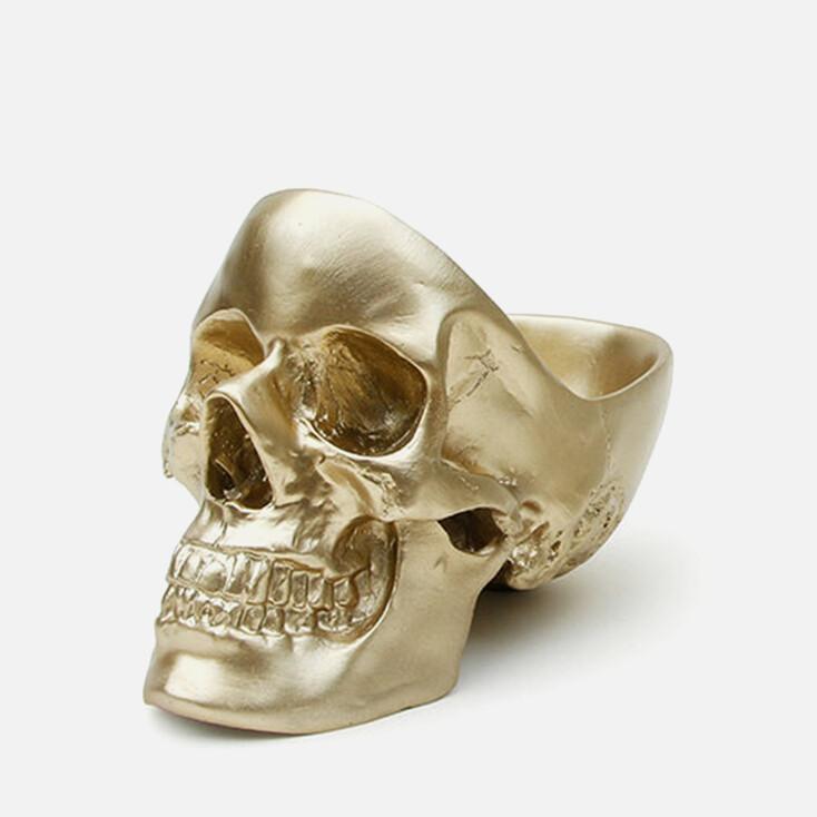 [썩유케이] 골드 스컬 해골 빈티지 데스크 트레이 오거나이저