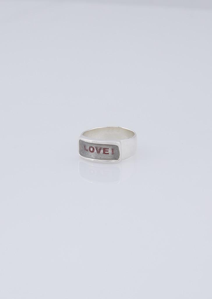 sparkling letter ring