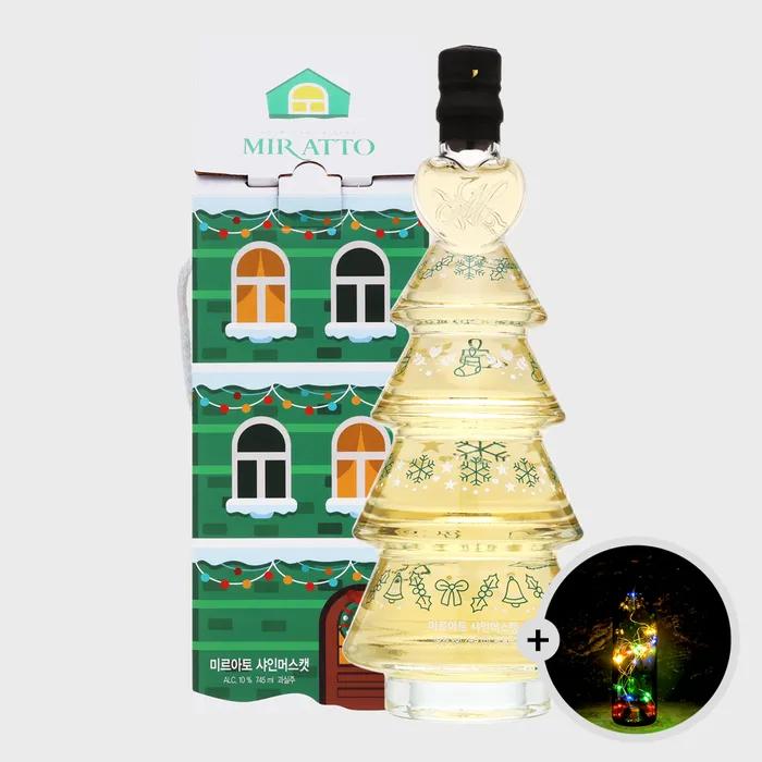 미르아토 크리스마스트리와인 샤인머스캣 10도 745ml LED코르크전구증정