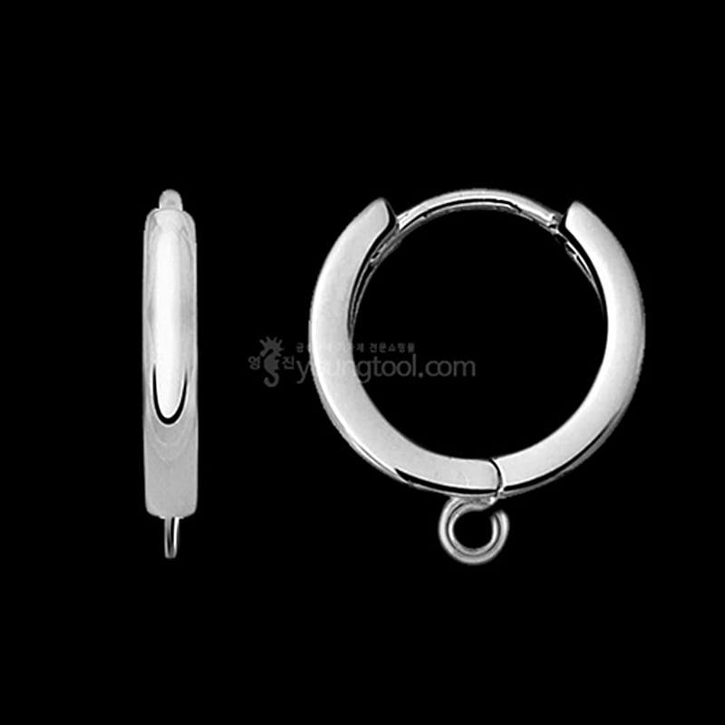 ECO 은 원터치 이어링 장식 (13 mm)