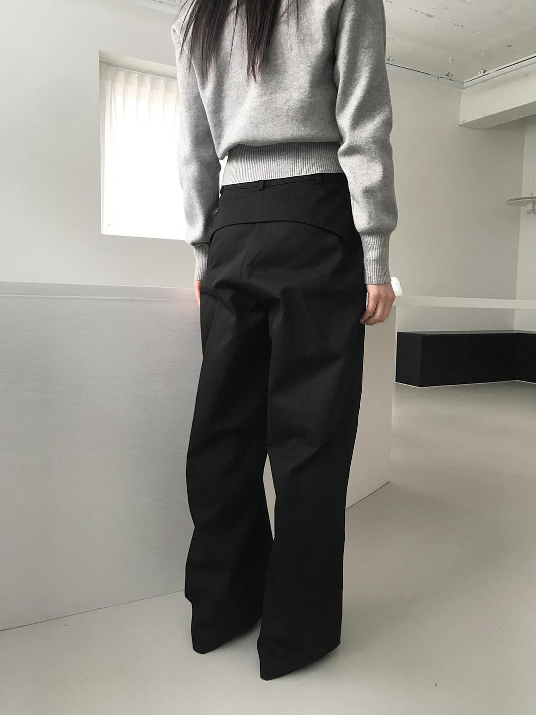미엔느 [미엔느] arc wide pants / 아크 와이드 코튼 팬츠 (2col)