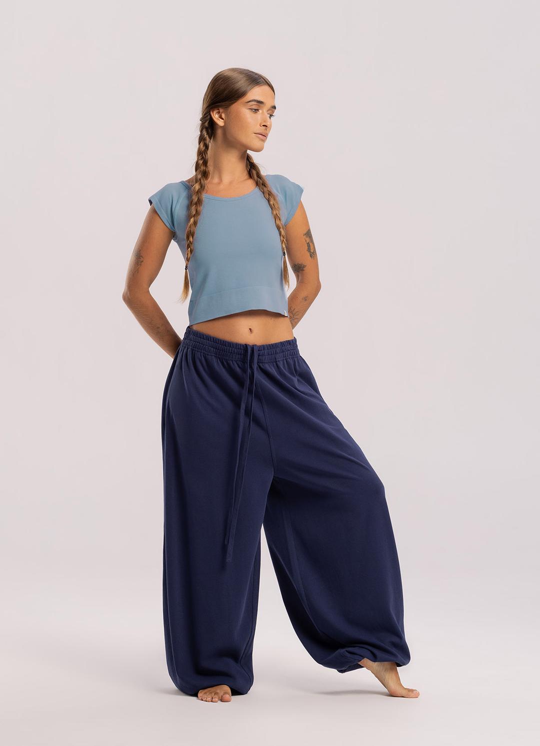 [Re-Stock] Diagonal jogger pants (Unisex)_Peacoat